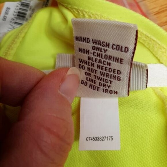 NWT S Mudd Neon Yellow Swimsuit Bathing Suit Separates - TOP ONLY strapless tube - Picture 7 of 9